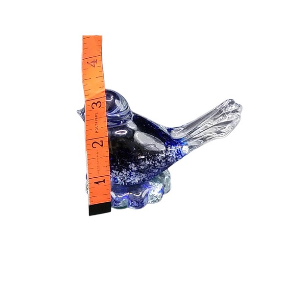 Vintage Snowflakes Blown Glass Bluebird - Picture 7 of 9
